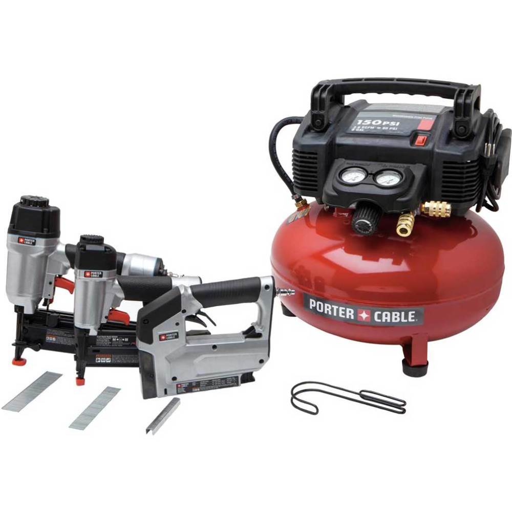 Porter Cable 3 Nailer/Stapler & Compressor Kit - Flockneti