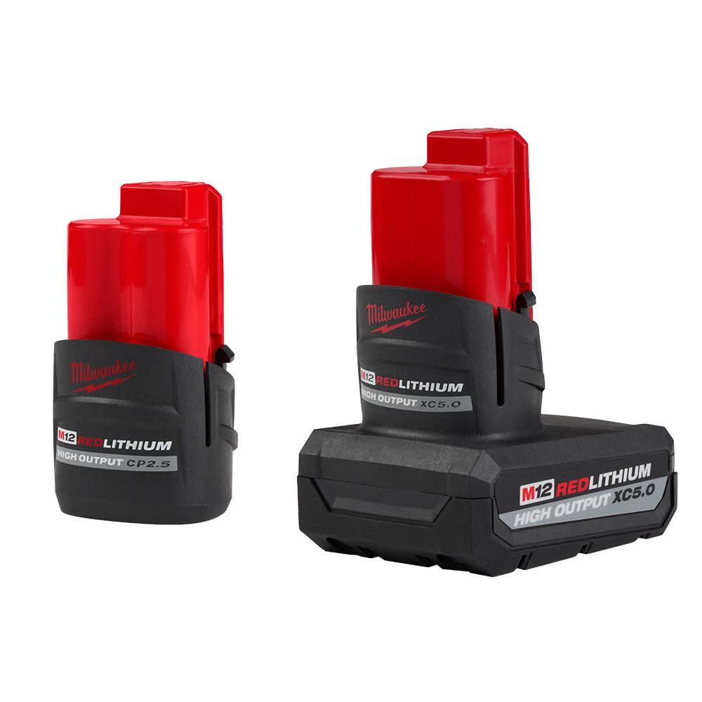 Milwaukee M12 HIGH OUTPUT XC5.0 & CP2.5 Battery Packs - Flockneti