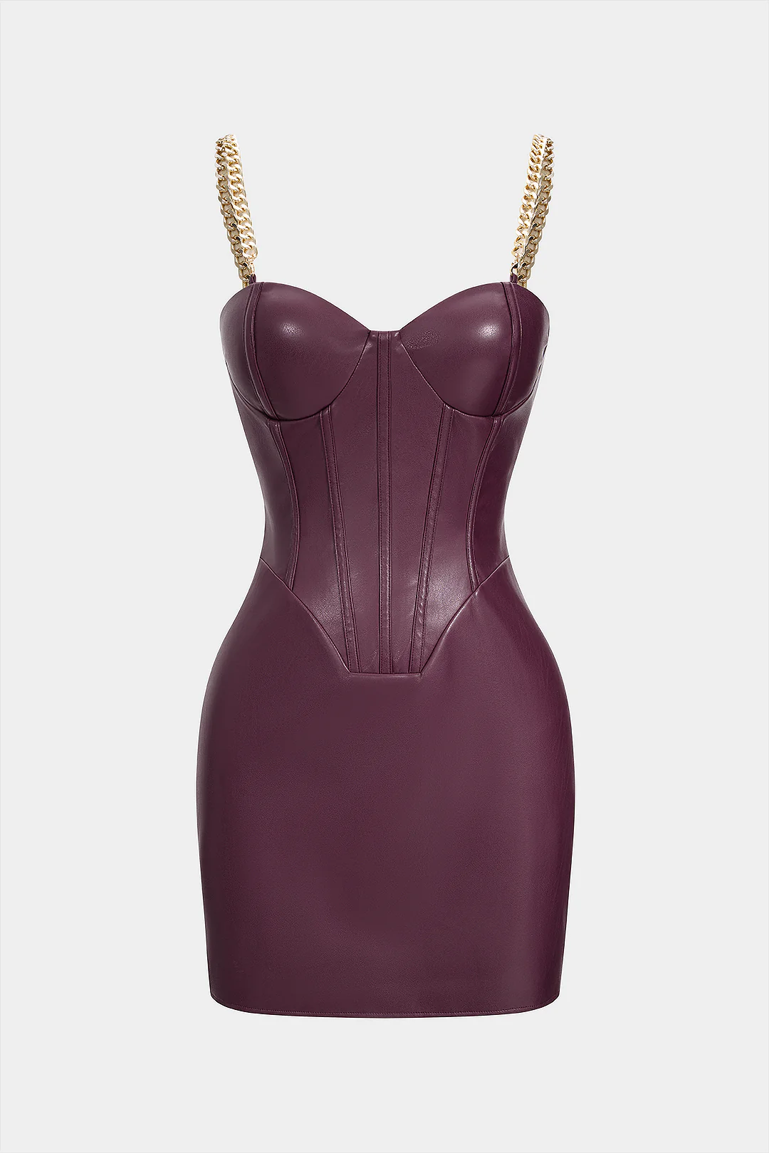 Faux Leather Metallic Slip Sleeveless Mini Dress - Flockneti