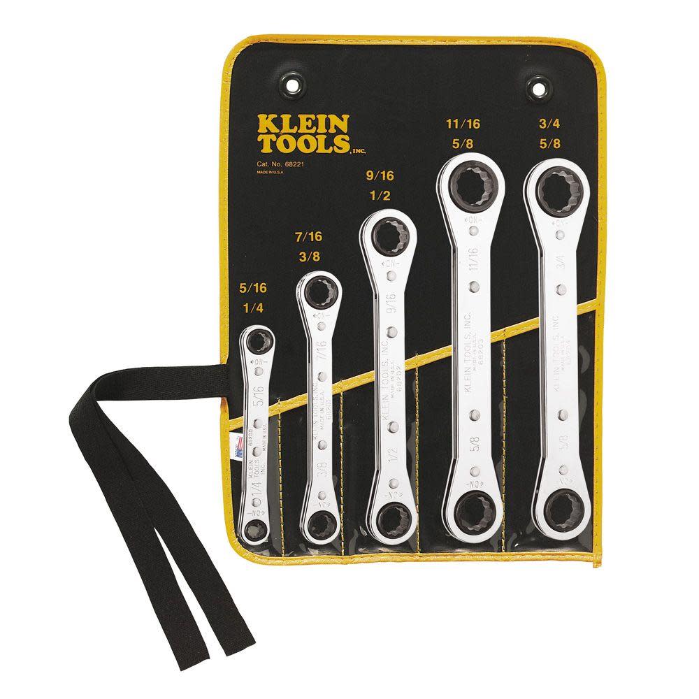 Klein Tools 5 Piece Ratcheting Box Wrench Set - Flockneti