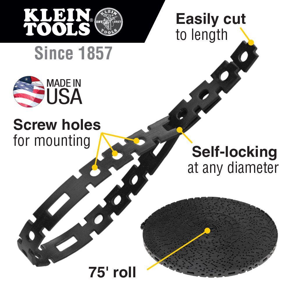 Klein Tools Stretch Cable Tie Roll 75′ - Flockneti