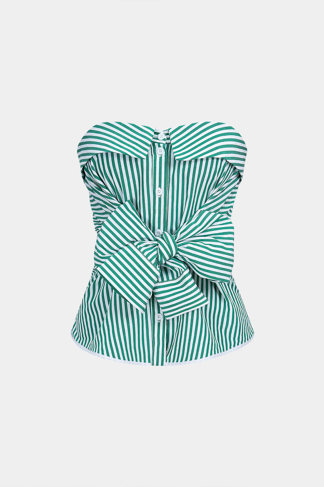 Stripes Print Knotted Button Tube Top - Flockneti