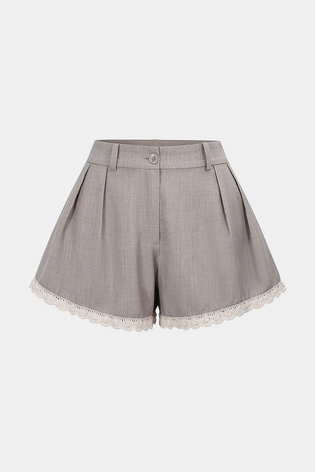 Patchwork Lace Trim Wide Leg Shorts - Flockneti