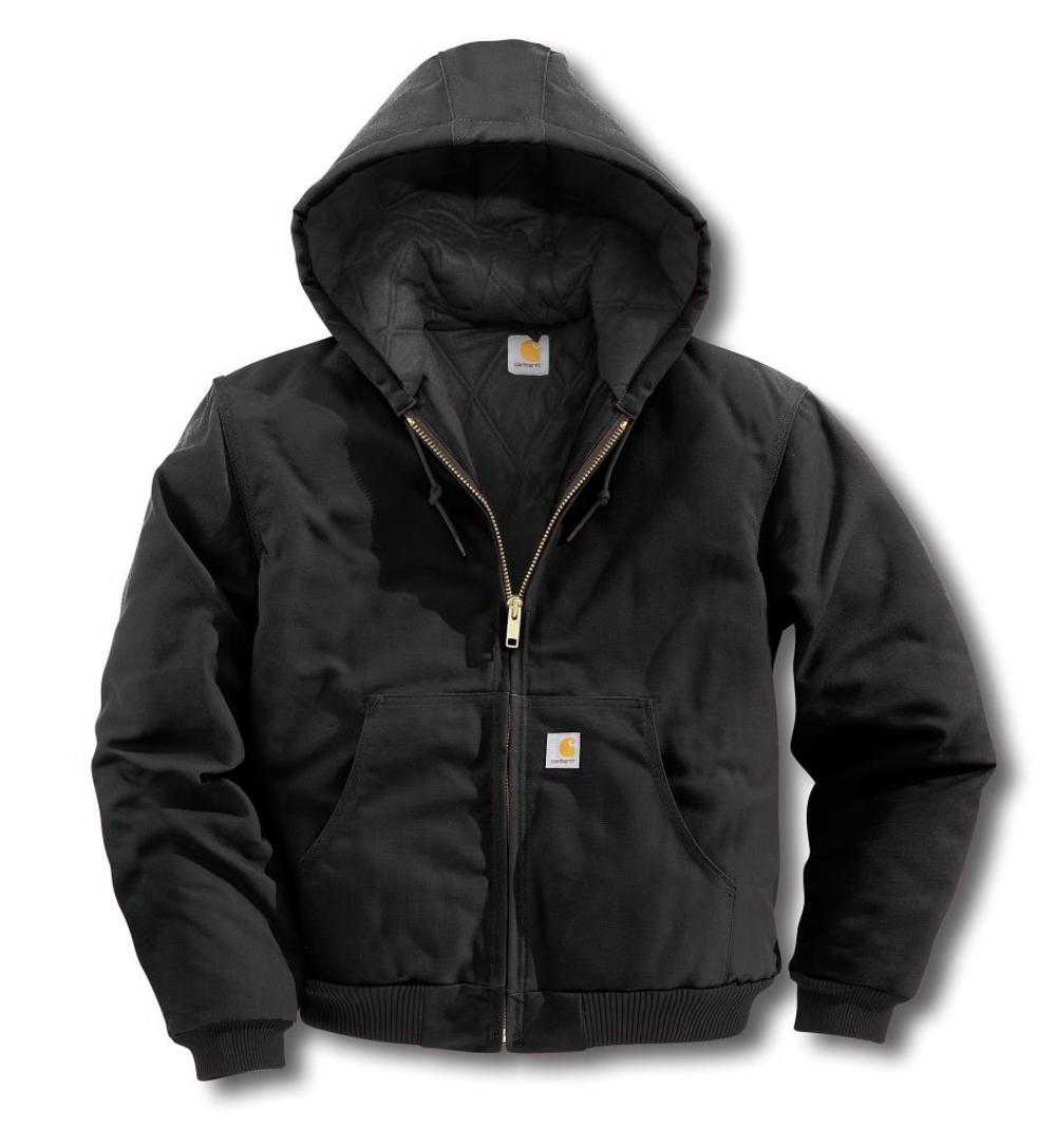 Carhartt Men’s Duck Active Jac/Quilted-Flannel Lined Black Xlg Tall - Flockneti