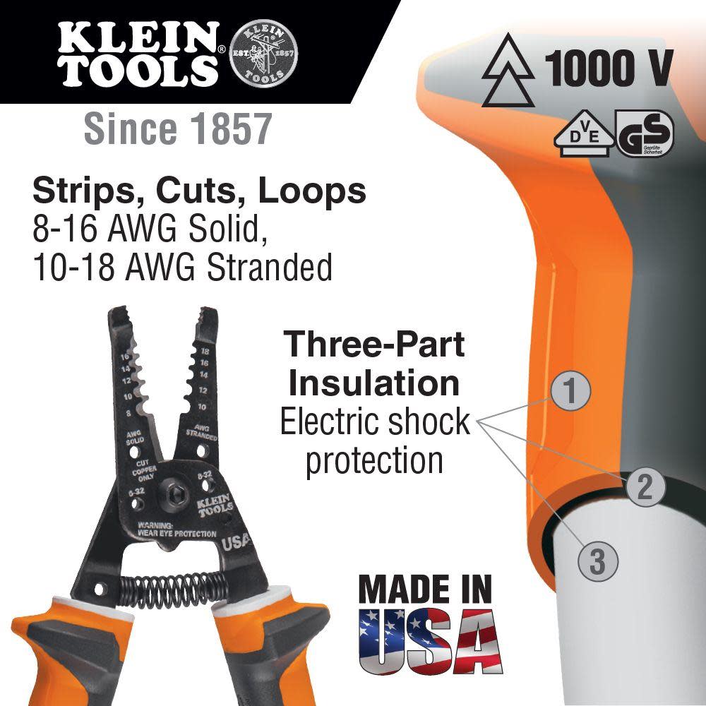 Klein Tools Insulated Wire Stripper/Cutter - Flockneti
