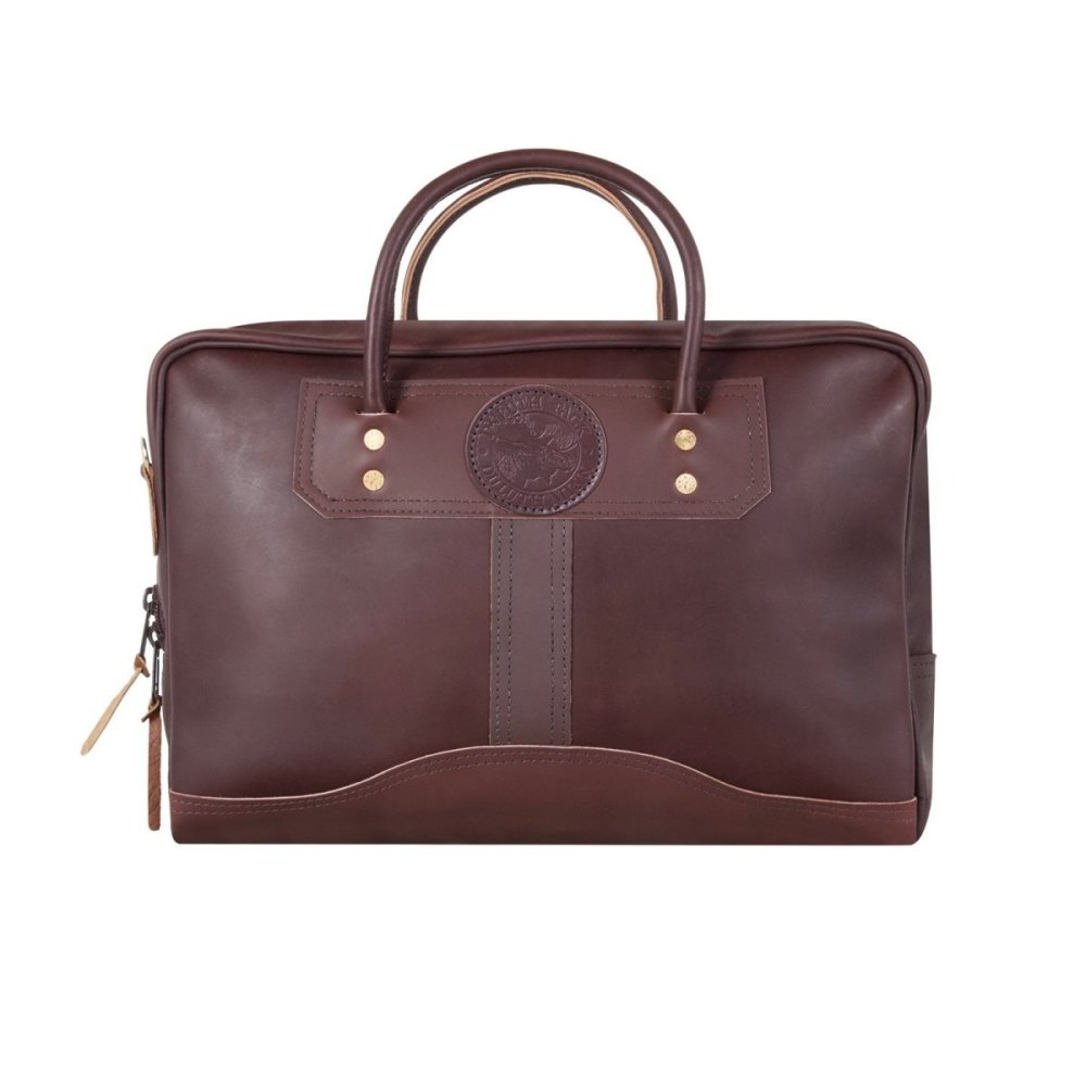 Duluth Pack 14 Liter Capacity Brown Traveler’s Medium Smooth Leather Briefcase - Flockneti