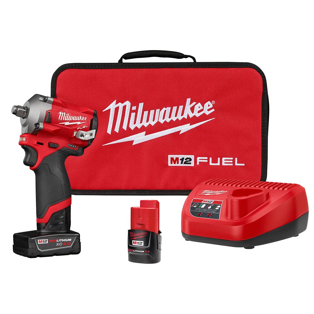 Milwaukee M12 FUEL Stubby 1/2 in. Impact Wrench Kit - Flockneti