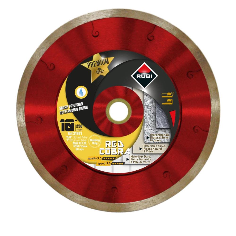 Rubi Tools Premium Venom Wet 10 In. Diamond Blade (7/8″ and 1″ Arbor) - Flockneti