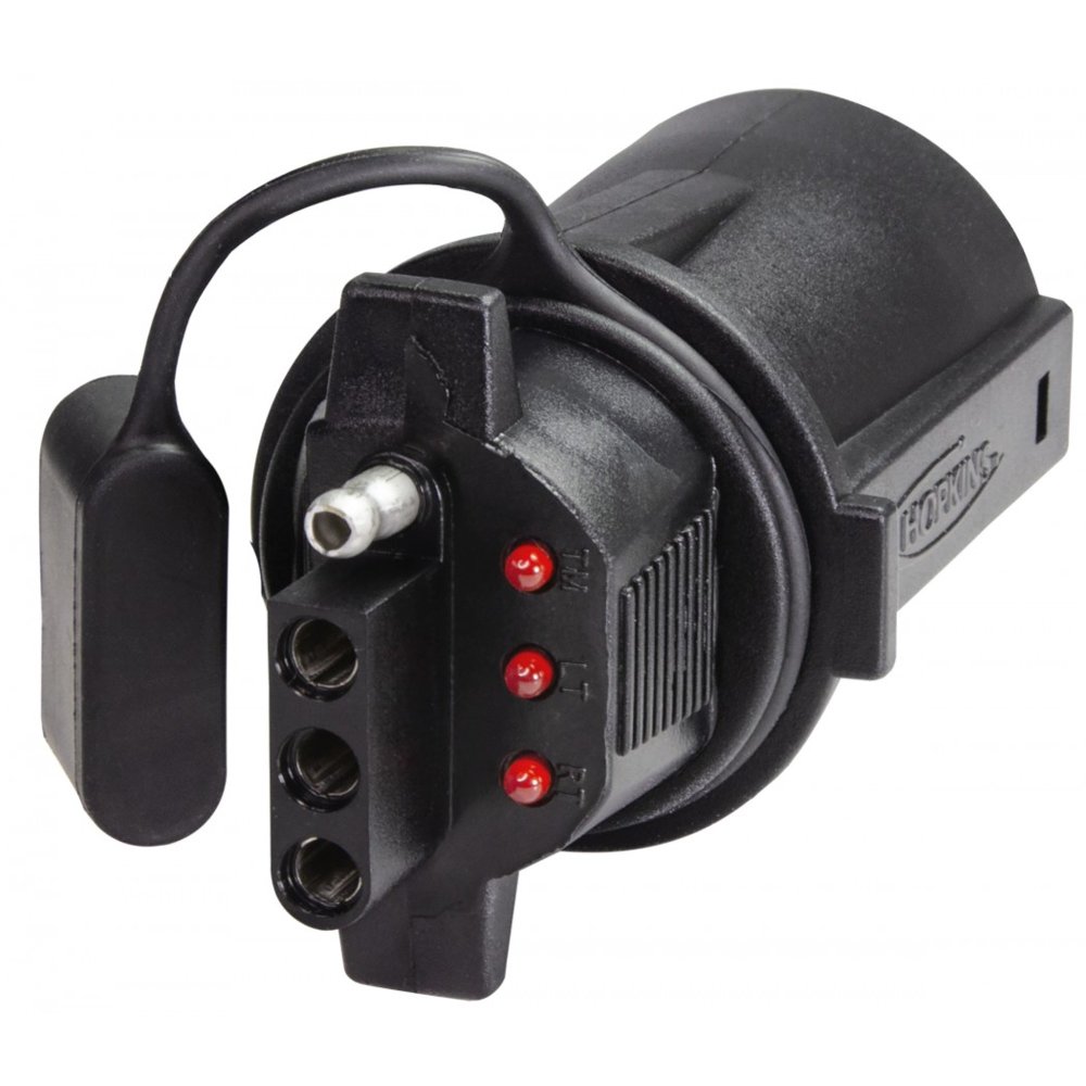 Hopkins LED Test 7 Blade to 4 Flat Vehicle to Trailer Adapter - Flockneti