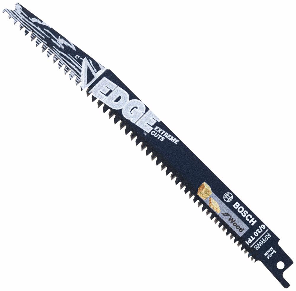 Bosch 5 pc. 8 In. 6/10 TPI Edge Reciprocating Saw Blades for Wood - Flockneti