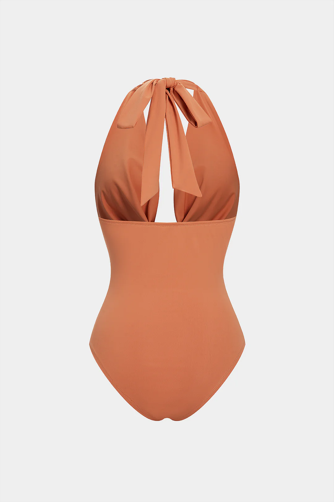 Halter Draped Cowl Neck Tie-Up Sleeveless Bodysuit - Flockneti