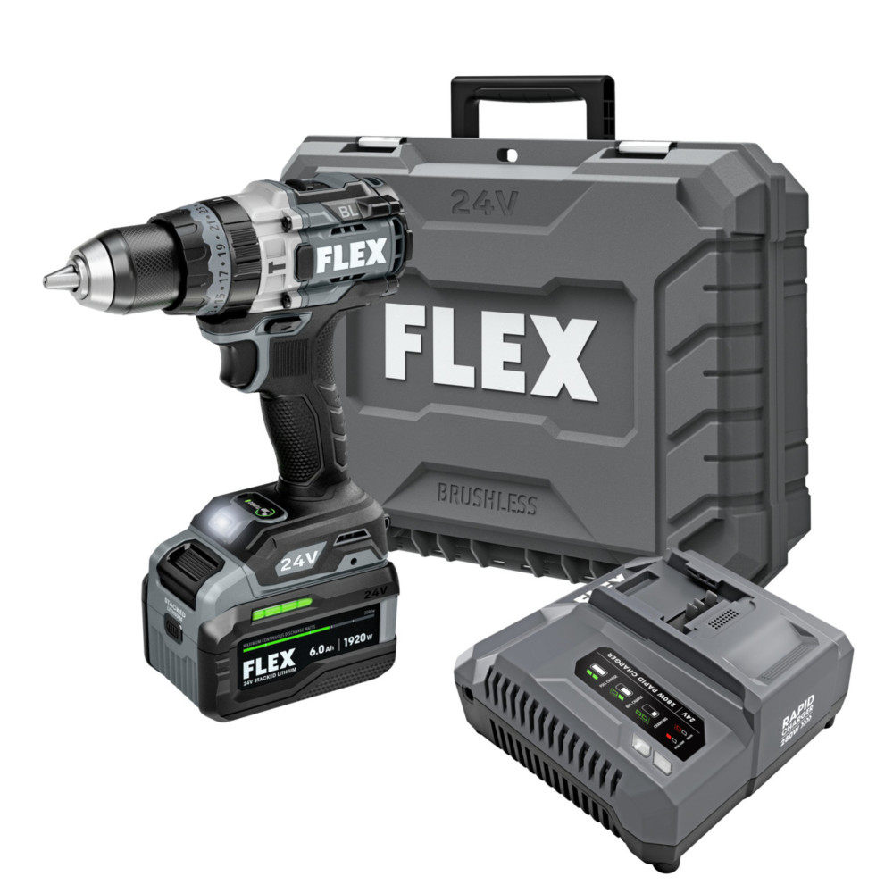 FLEX 24V Hammer Drill 1/2″ Kit - Flockneti