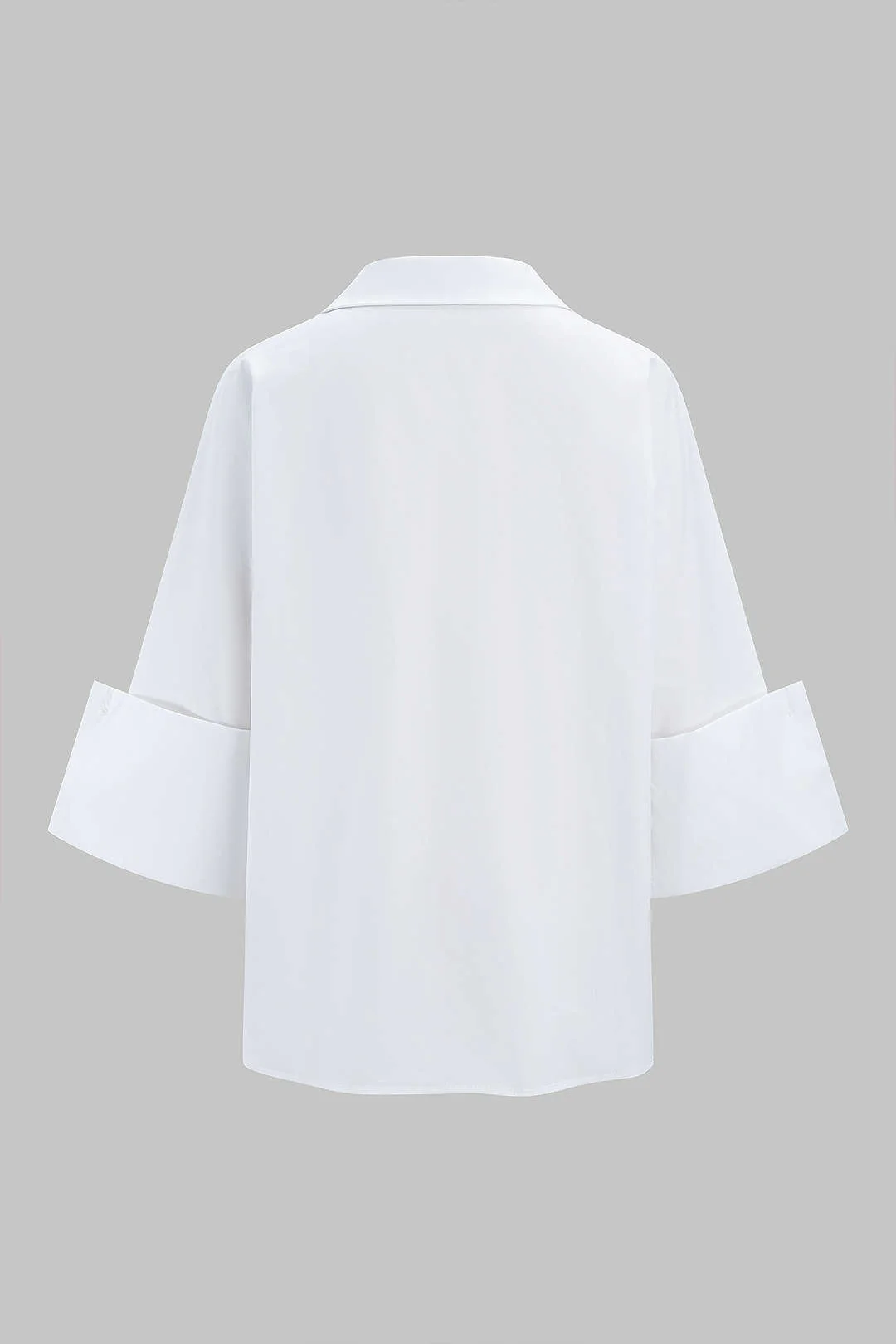 Solid Lapel Button Short-Sleeve Shirt - Flockneti