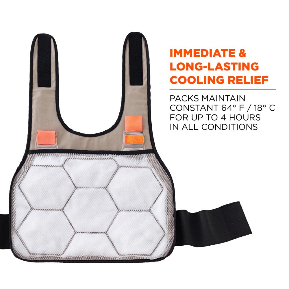 Ergodyne Chill Its 6230 Cooling Vest with Packs Khaki S/M - Flockneti