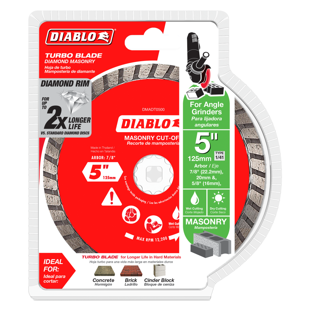 Diablo Tools 5″ Diamond Turbo Cut Off Discs Masonry - Flockneti