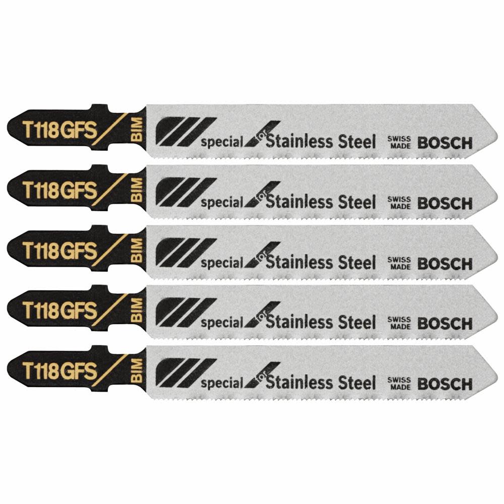 Bosch Jig Saw Blades 5pc 3 1/4″ 36 TPI Basic for Stainless Steel T Shank - Flockneti