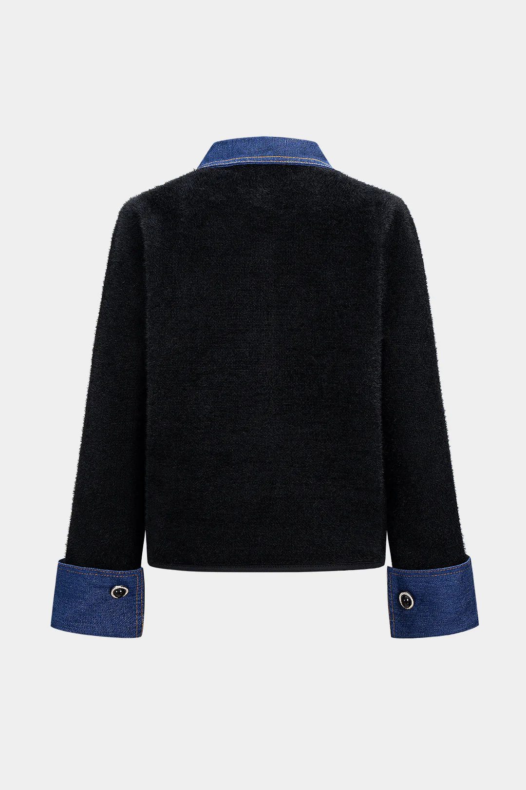 Knit Button Patchwork Jacket - Flockneti