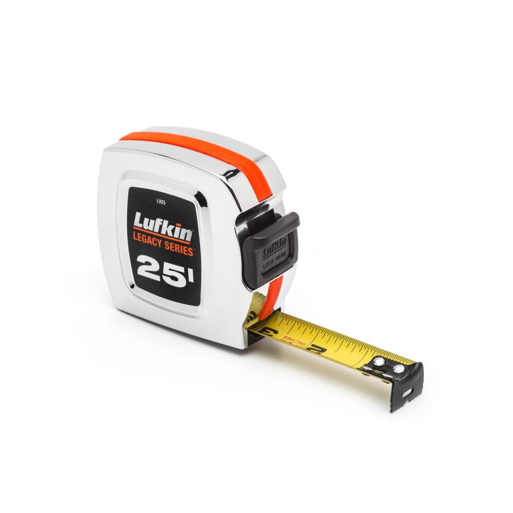Crescent Lufkin Tape Measure 1 In. x 25 Ft. Chrome Legacy Series - Flockneti