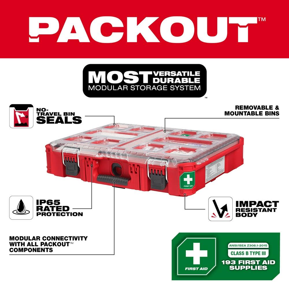 Milwaukee PACKOUT First Aid Kit 193pc Class B Type III - Flockneti