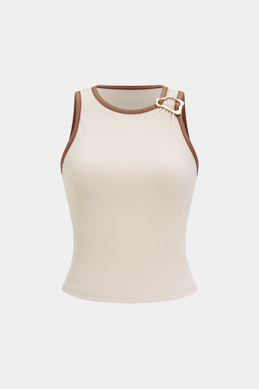 Contrast Metallic Decor Sleeveless Tank Top - Flockneti
