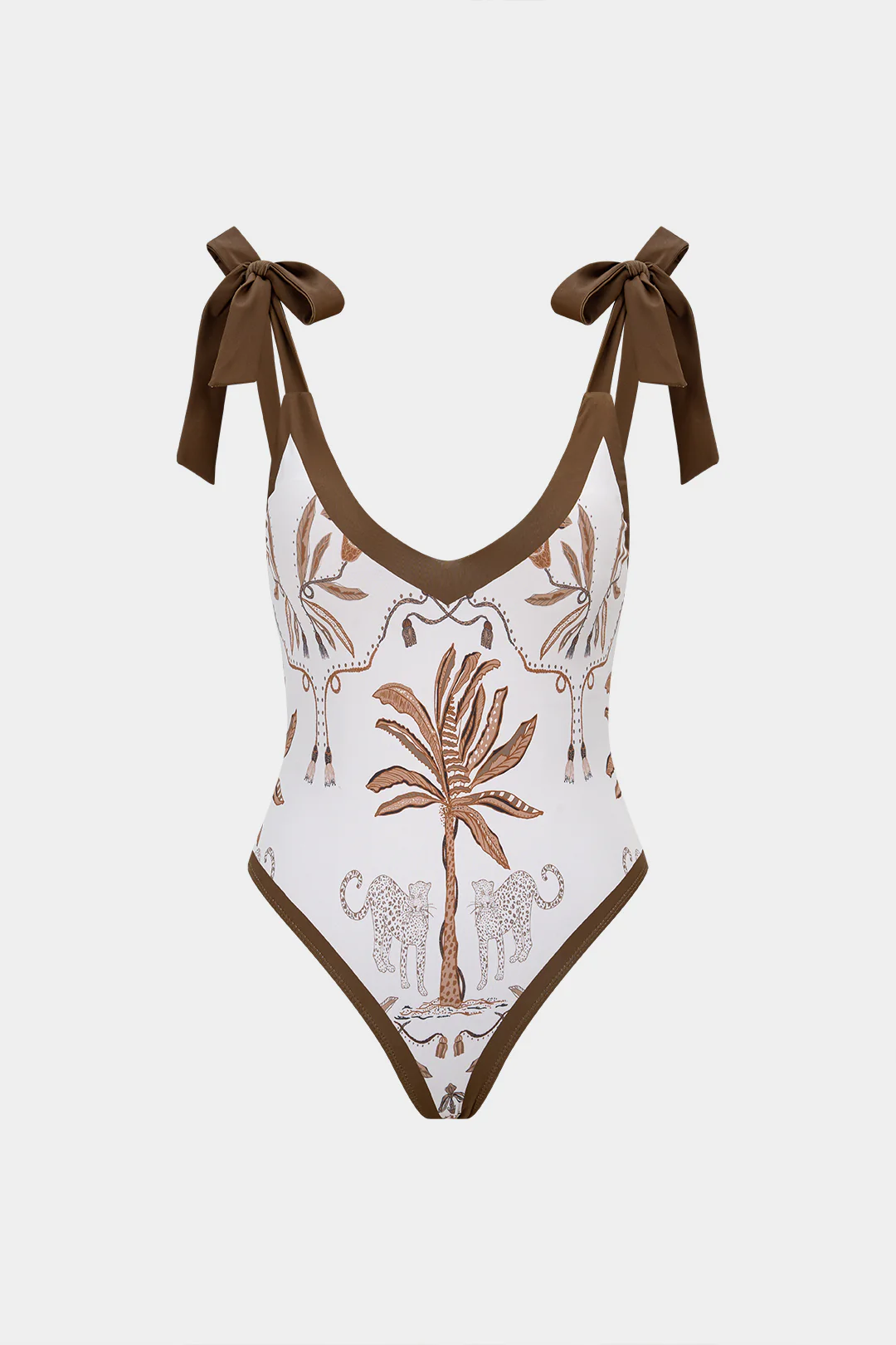Artistic Print V-Neck Strappy Bikini Top - Flockneti