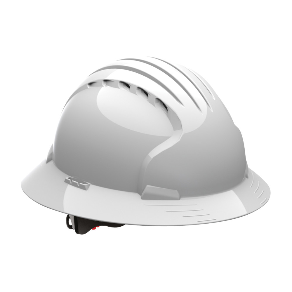 Protective Industrial Products Evolution Deluxe 6161 White Vented Full Brim Hard Hat - Flockneti
