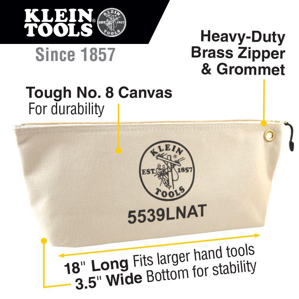Klein Tools Zipper Canvas Tool Bag Natural - Flockneti