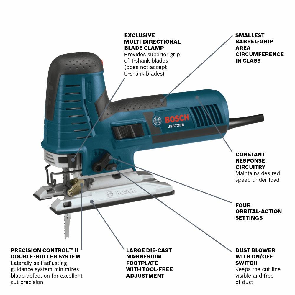 Bosch Jig Saw Kit 7.2 Amp Barrel Grip Reconditioned - Flockneti
