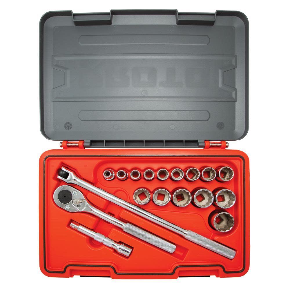 Proto Socket Set 1/2 DR 18pc SAE 12pt - Flockneti