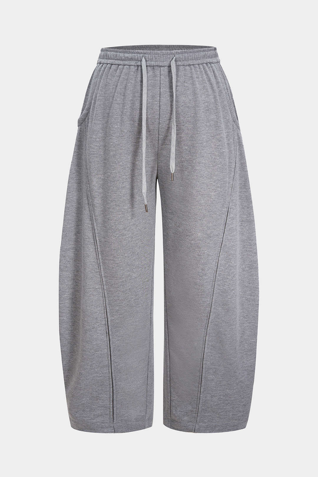 Plus Size Tie-Up Barrel Trousers - Flockneti