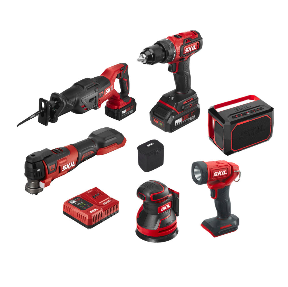 SKIL PWRCORE 20 Brushless 20V 6 Tool Combo Kit - Flockneti