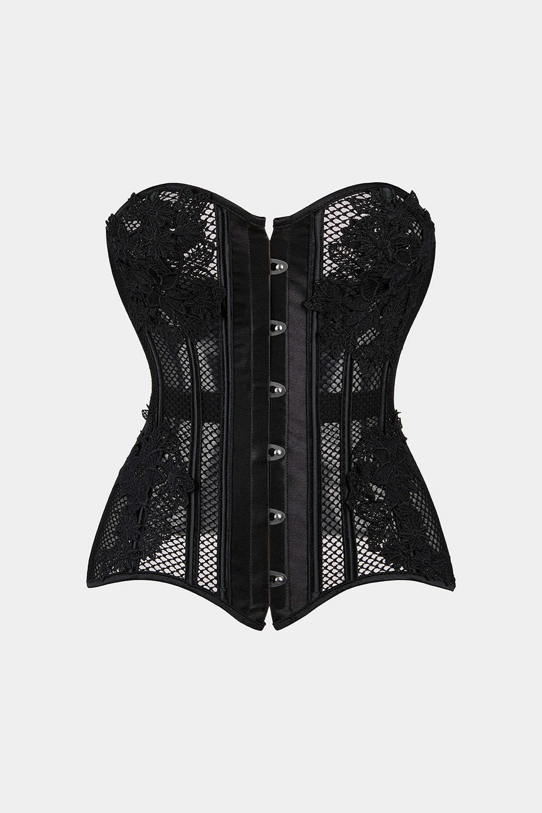 Embroidery Sheer Corset Waist Tube Top - Flockneti