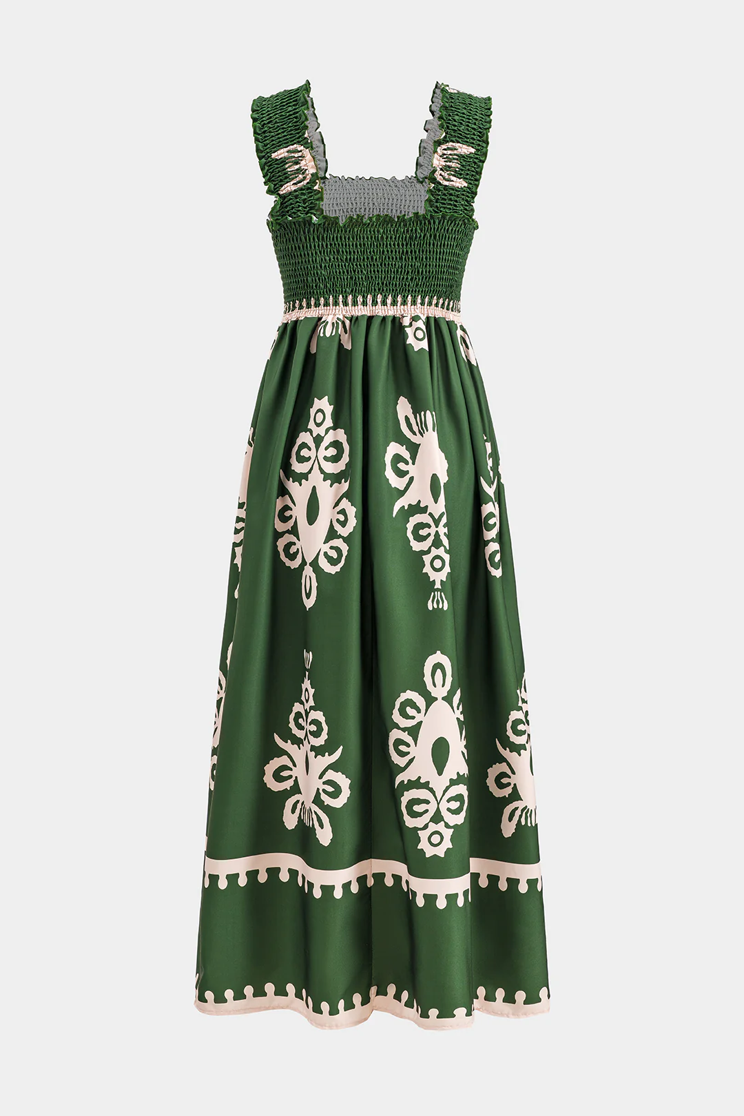 Shirred Strapless Sleeveless Maxi Dress - Flockneti