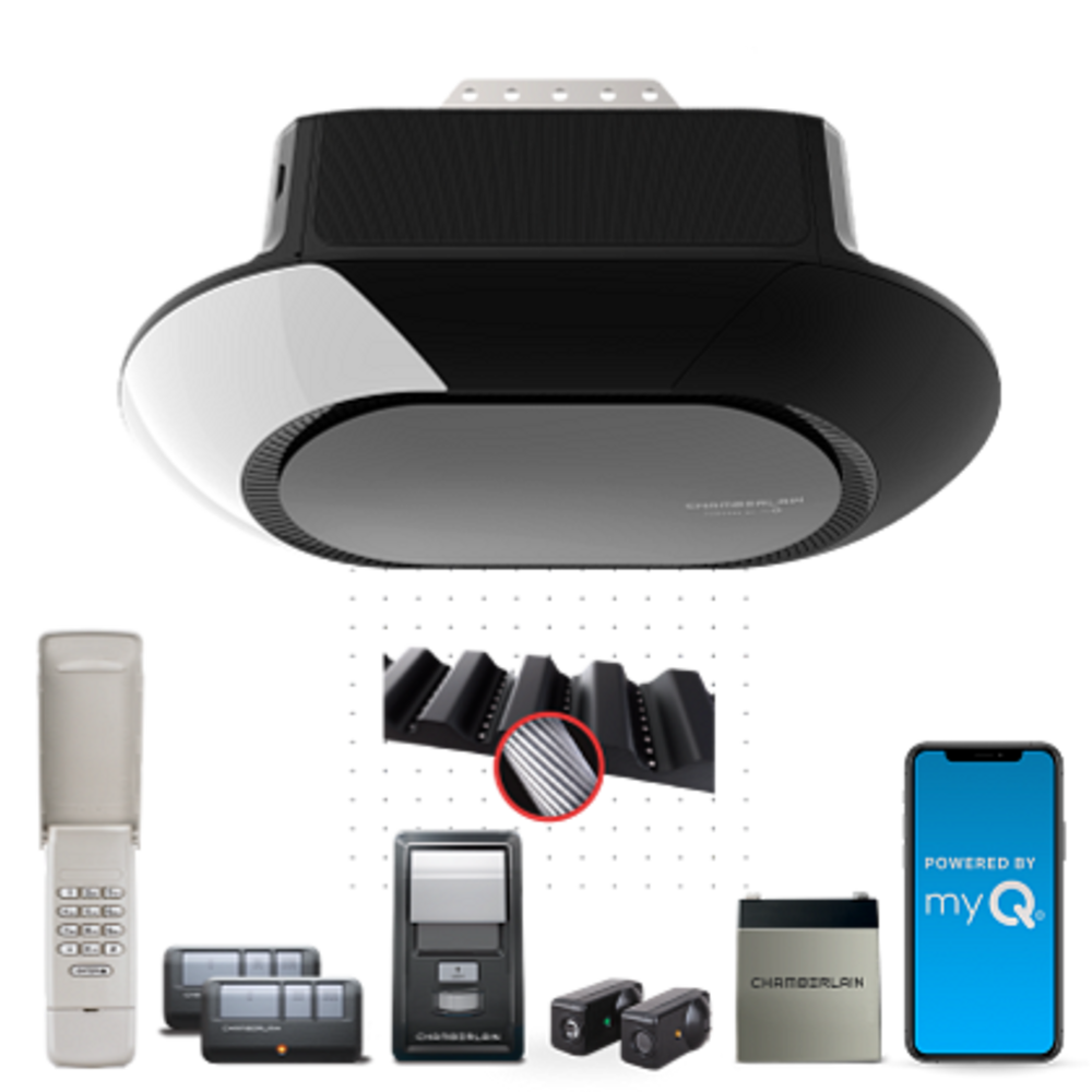 Chamberlain 3/4 HP Wi Fi Quiet Belt Drive Garage Door Opener with Battery Backup - Flockneti