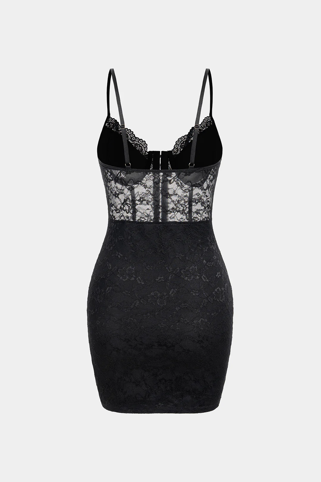 Lace Sheer Corset Sleeveless Midi Dress - Flockneti