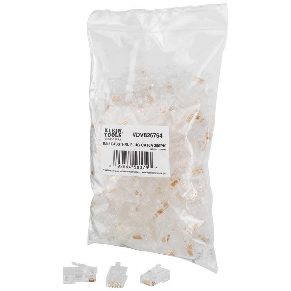Klein Tools RJ45 CAT6A UTP Pass Thru Plug 200pk - Flockneti