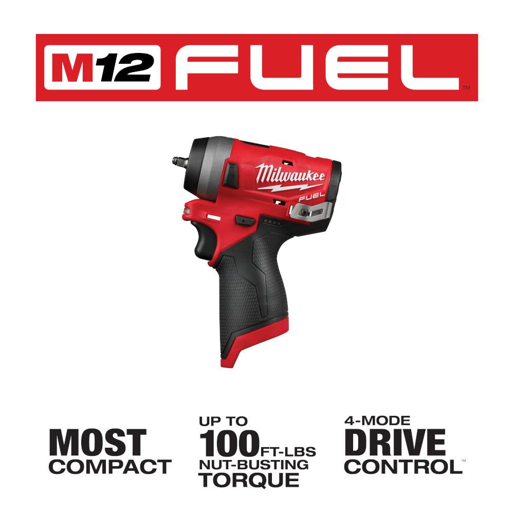 Milwaukee M12 FUEL Stubby 1/4 in. Impact Wrench - Flockneti