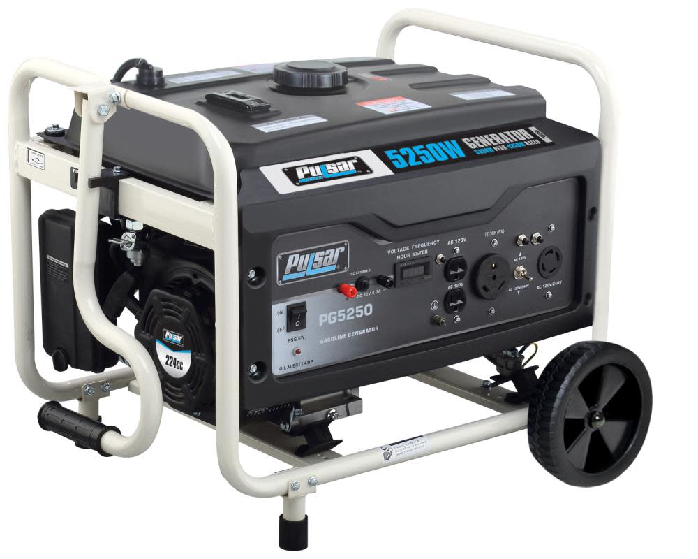 Pulsar Products 5250/4250-Watt Gasoline Powered Recoil Start Portable Generator with 224 cc Ducar Engine - Flockneti