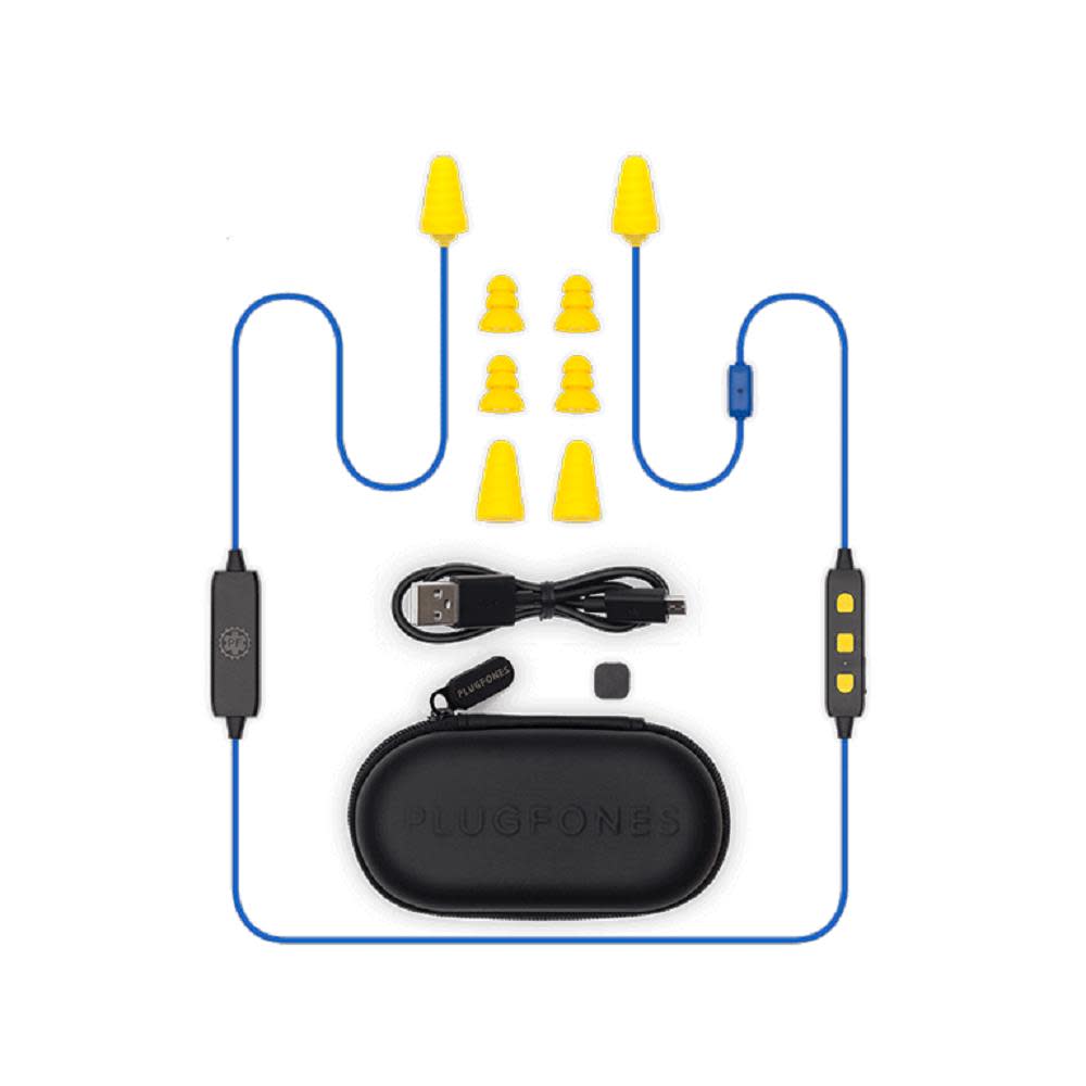 Plugfones Liberate 2.0 Noise Suppressing Wireless Headphones (Blue/Yellow) - Flockneti