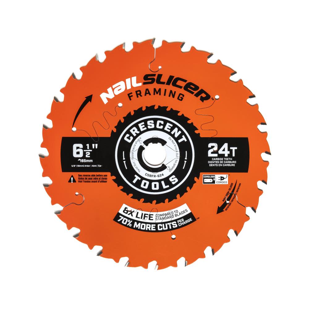 Crescent NailSlicer Framing Circular Saw Blade 6 1/2″ 24T - Flockneti