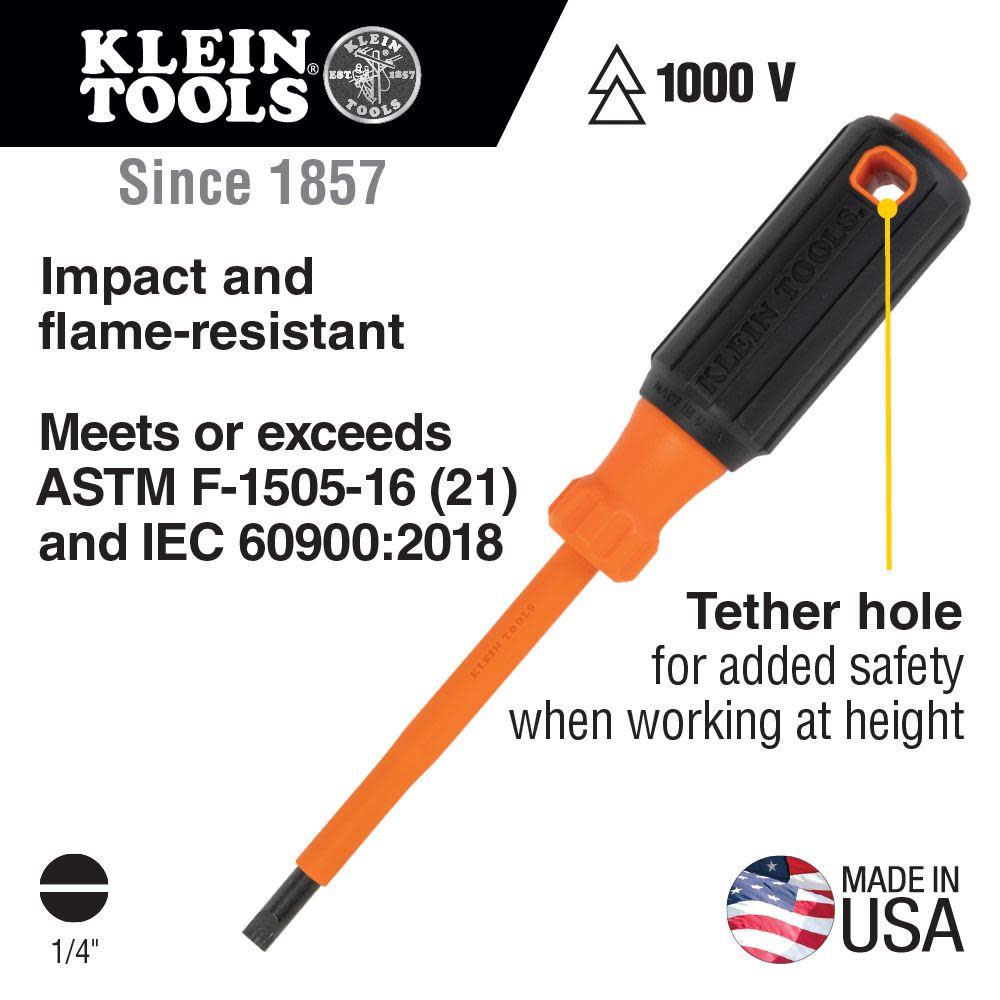 Klein Tools 4 in. Insul Driver 1/4 in. Cab Tip - Flockneti