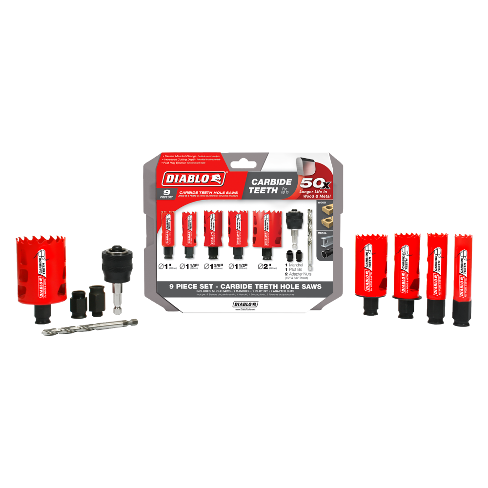 Diablo Tools 9pc Carbide General Purpose Hole Saw Set - Flockneti