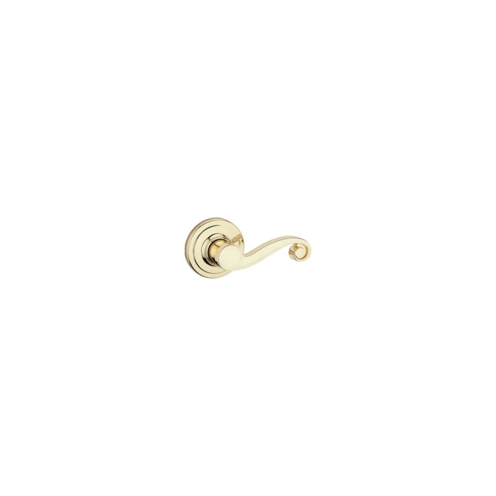 Kwikset Polished Brass Lido Surface Mount Right Half Dummy Door Lever - Flockneti