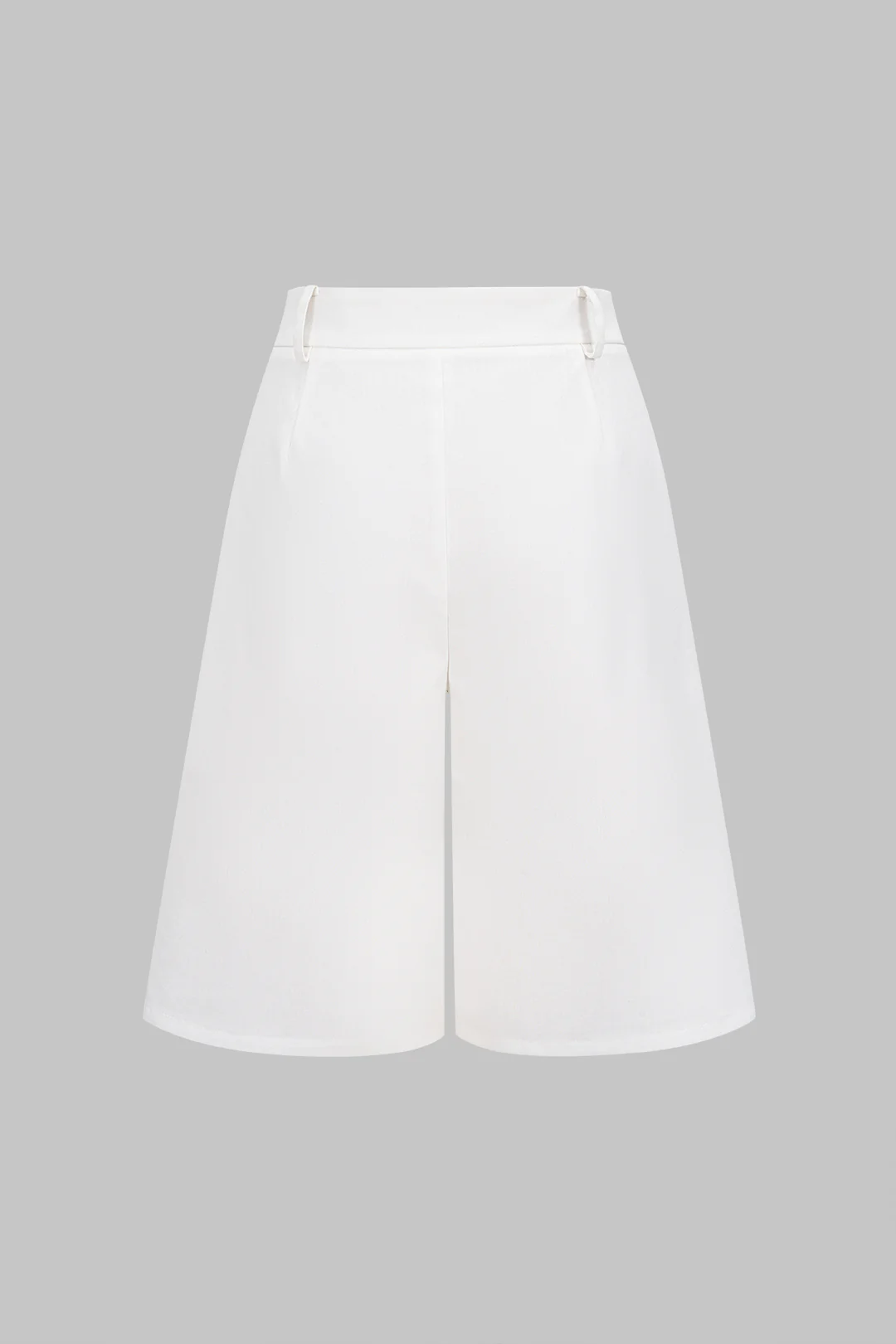 Linen Metallic Chain Asymmetrical High Waist Shorts - Flockneti