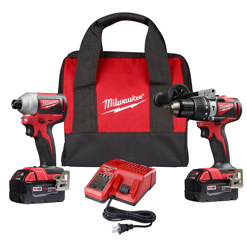 Milwaukee M18 Brushless Hammer Drill/Impact Combo Kit - Flockneti