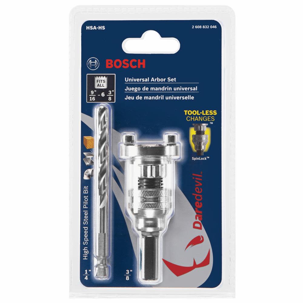 Bosch Universal Quick Change Arbor with High-Speed Steel Pilot Bit - Flockneti