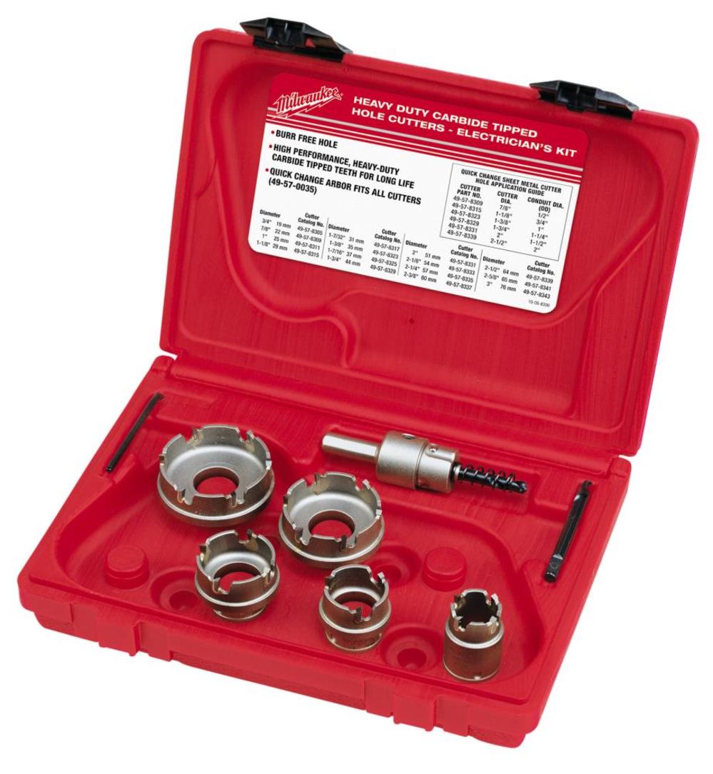 Milwaukee Electrician’s Sheet Metal Carbide Cutter Kit (7 Piece) - Flockneti