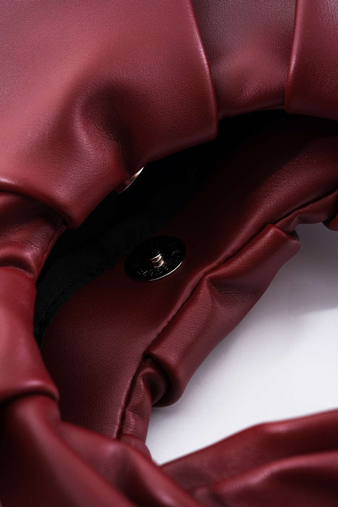Faux Leather Crescent Wrinkled Clutch Bag - Flockneti