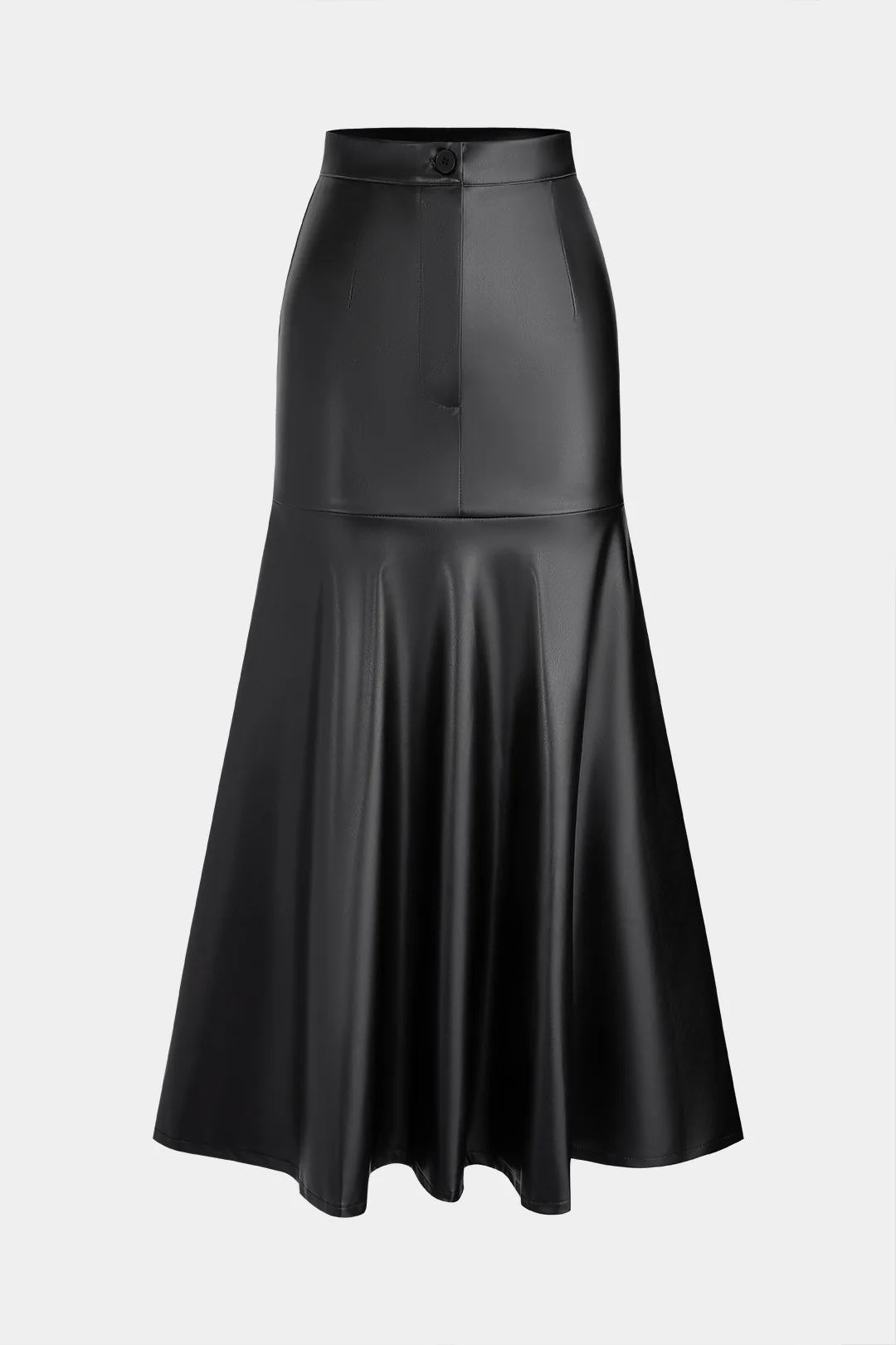 Faux Leather Ruched High Waist Skirt - Flockneti