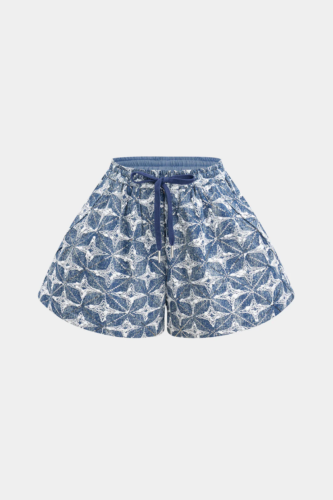 Denim Drawstring Shorts - Flockneti